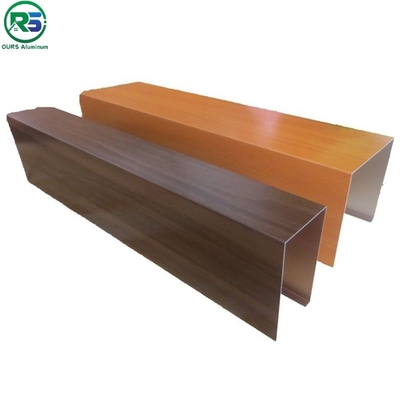 Coating Linear Suspended Metal Ceiling Wooden Colour Aluminium Baffle Ceiling