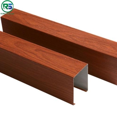 Coating Linear Suspended Metal Ceiling Wooden Colour Aluminium Baffle Ceiling