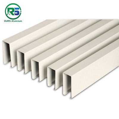 Environmental Friendly Linear Suspended Metal Ceiling 0.9mm White Aluminum Ceiling