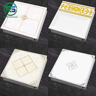 Artistic Aluminum Alloy Home Clip In Metal Ceiling Panels With Flower Pattern