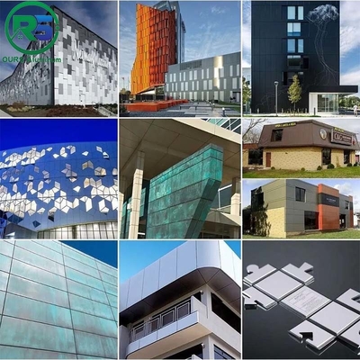 10mm Thickness Aluminum Wall Panels Architectural Suspended Fireproof